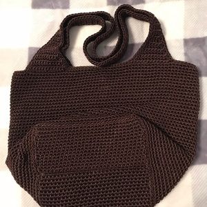 BNWOT Chocolate Brown crocheted Hobo.